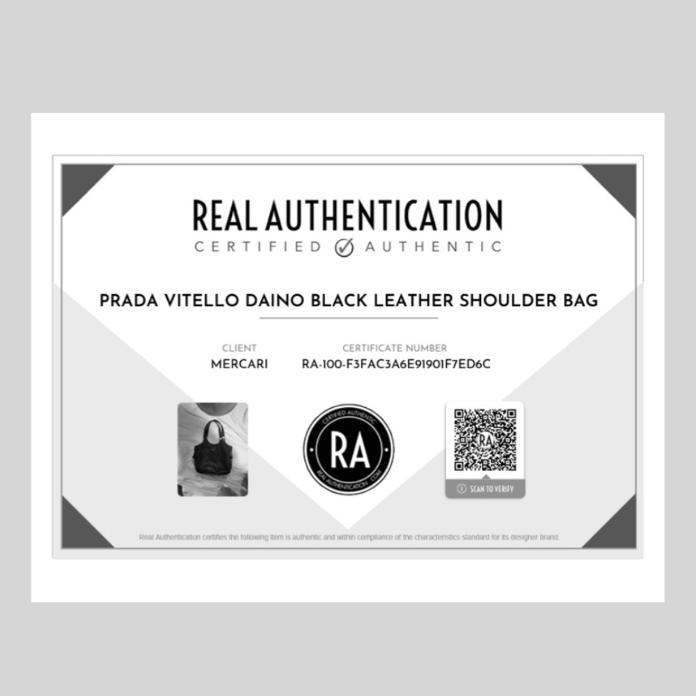 PRADA Vitello Daino Black Leather Shoulder Bag - Picture 12 of 12